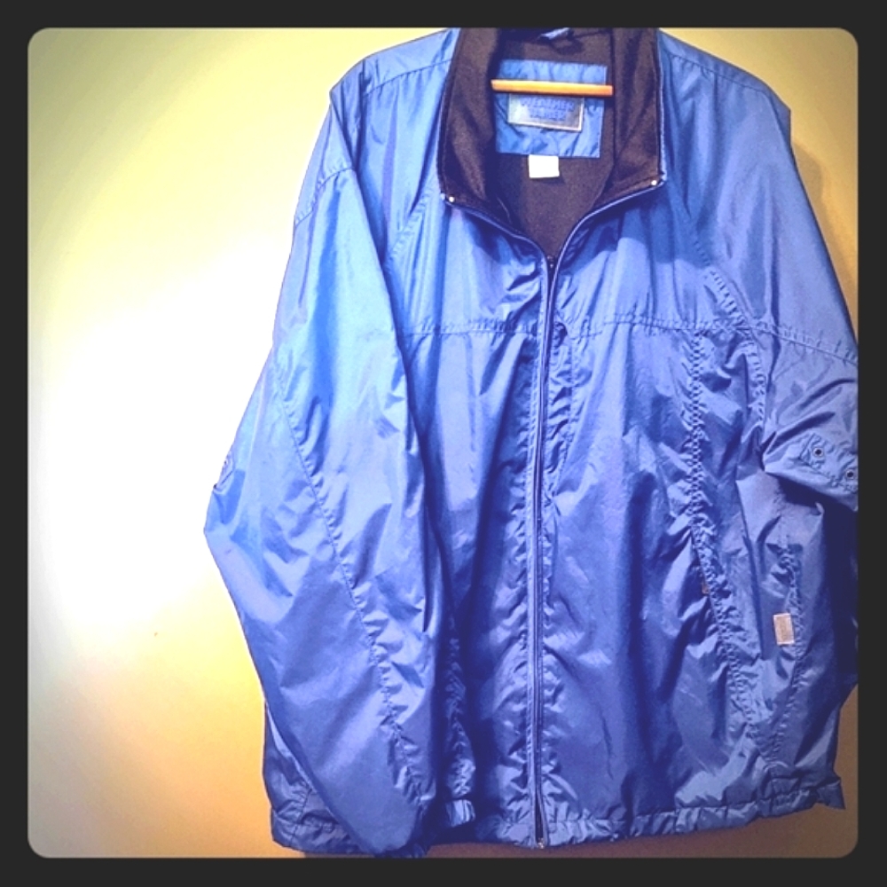 Weather Tamer Men's Windbreaker Jacket Full Zip Lightweight Sz XL Blue EUC
